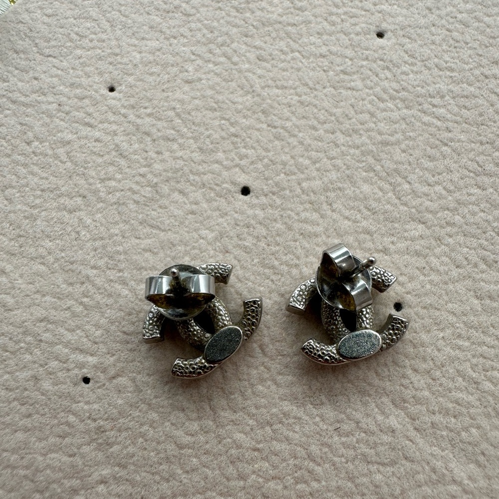 Authentic Chanel Cc Stud Earrings - image 6